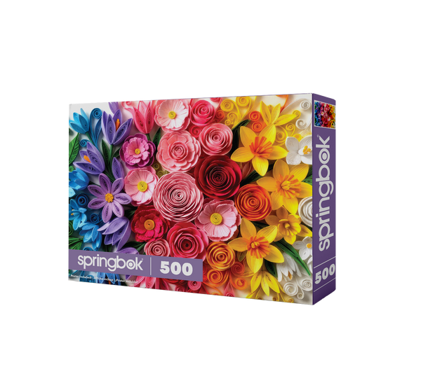 Springbok Jigsaw 500: Quilled Flower Garden