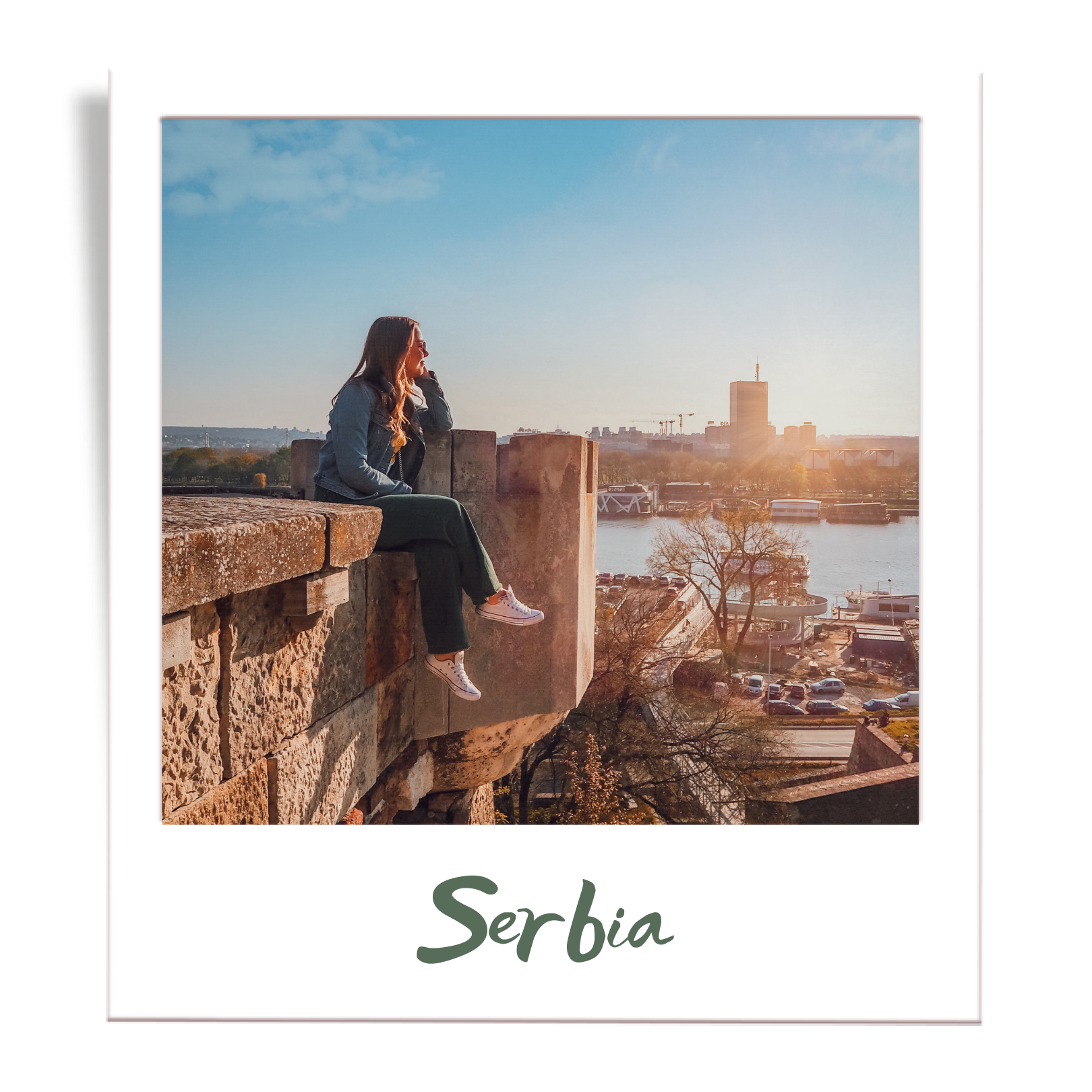 Girl in Belgrade Serbia looking at the sunset