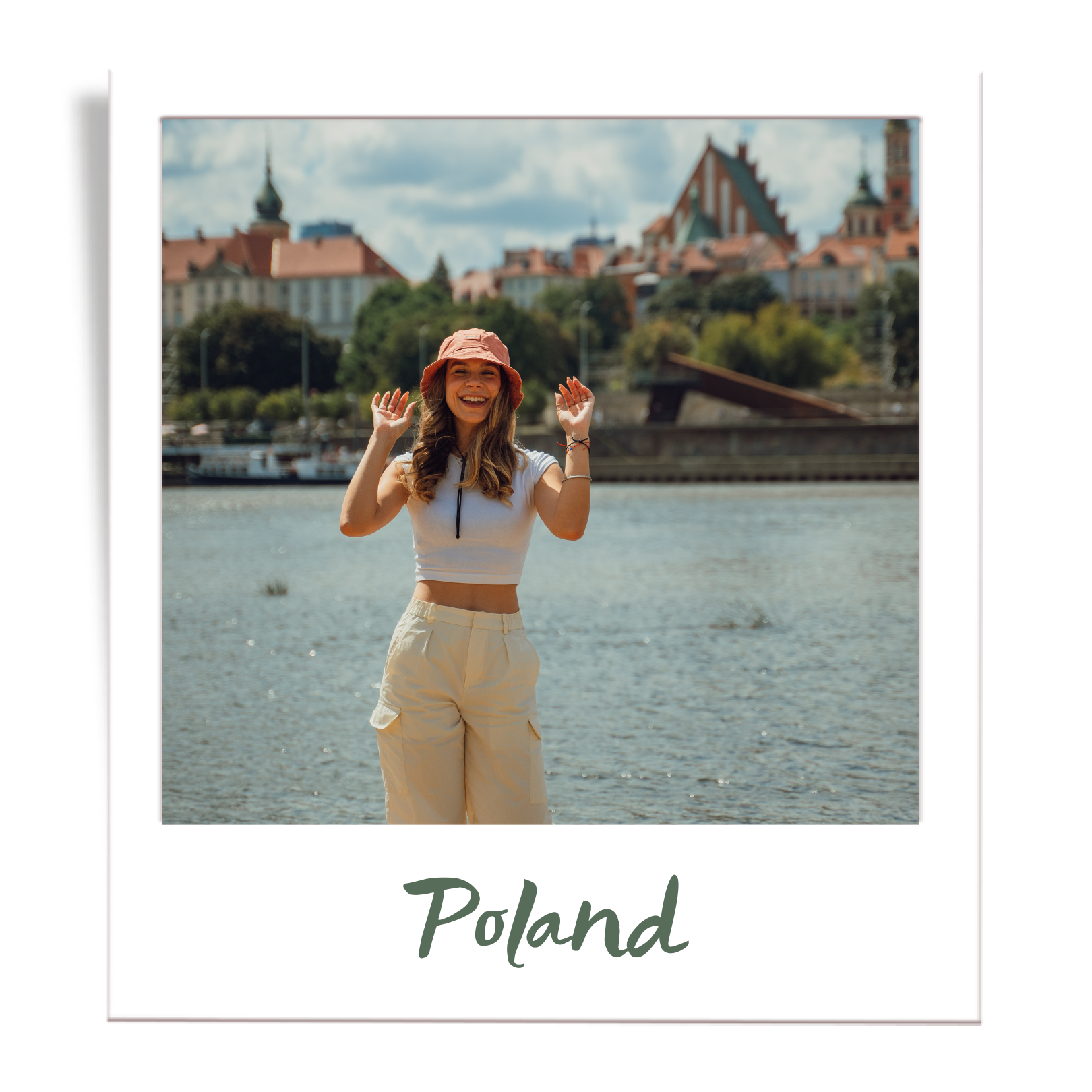 Girl standing at Praga City Beach in Warsaw