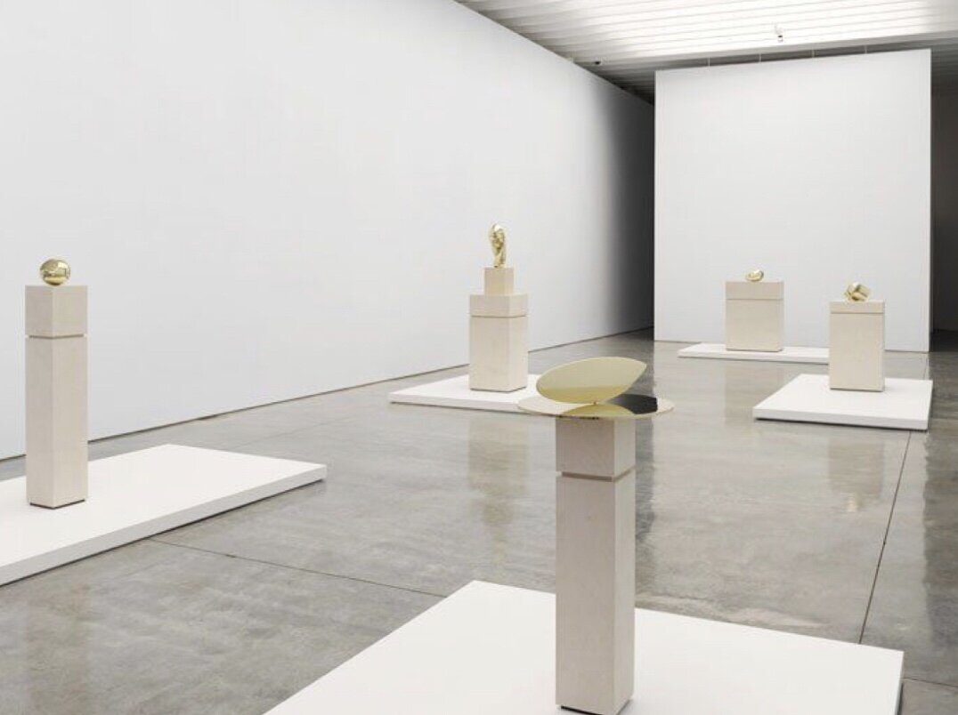 Artist Constantin Brancusi Titles The Newborn Mademoiselle Pogany II Sleeping Muse II Head and Fish Installation view at Paul Kasmin Gallery during the exhibition “Brancusi in New York 1913-2013 ”.