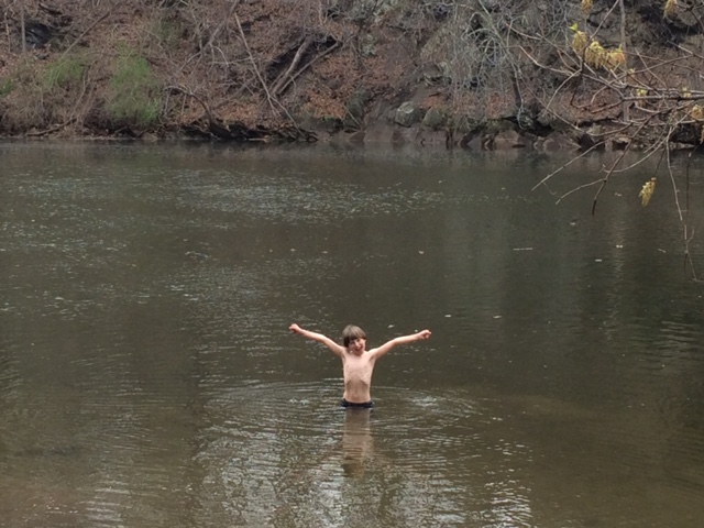 The current is very gentle where we are, and when it’s hot out, even in fall, the water feels great.