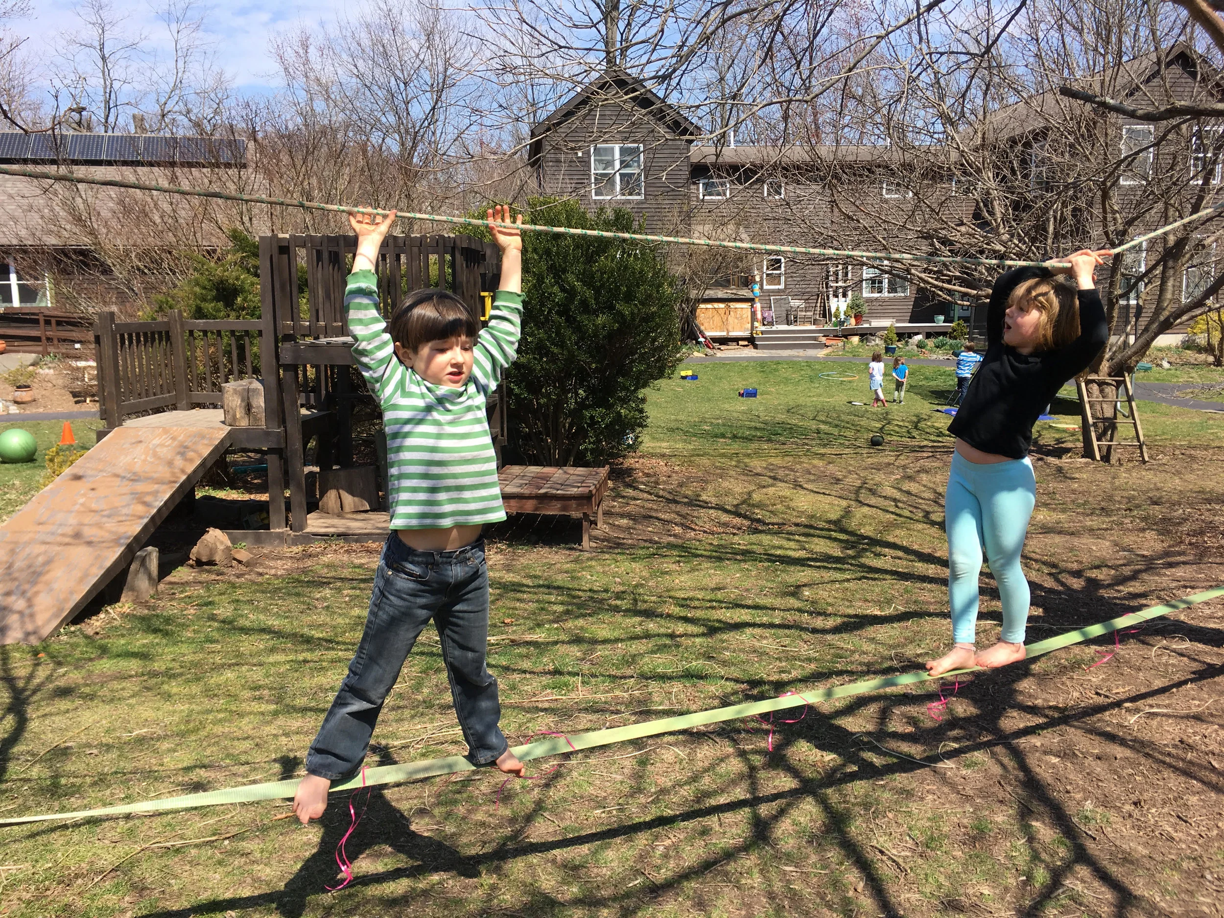 Parents here like to set up fun, interesting challenges for the kids.