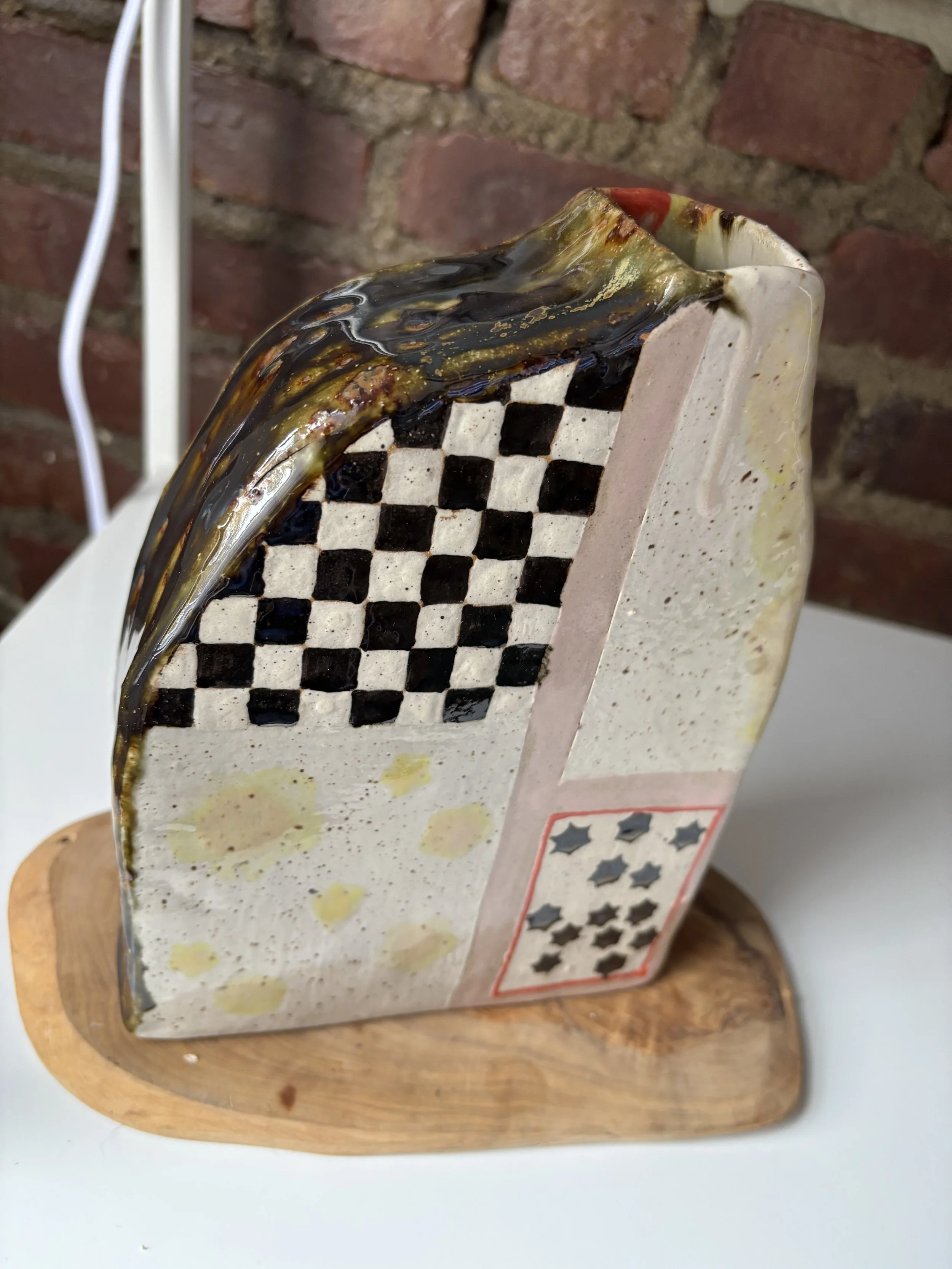 Checkered + Drippy Vase