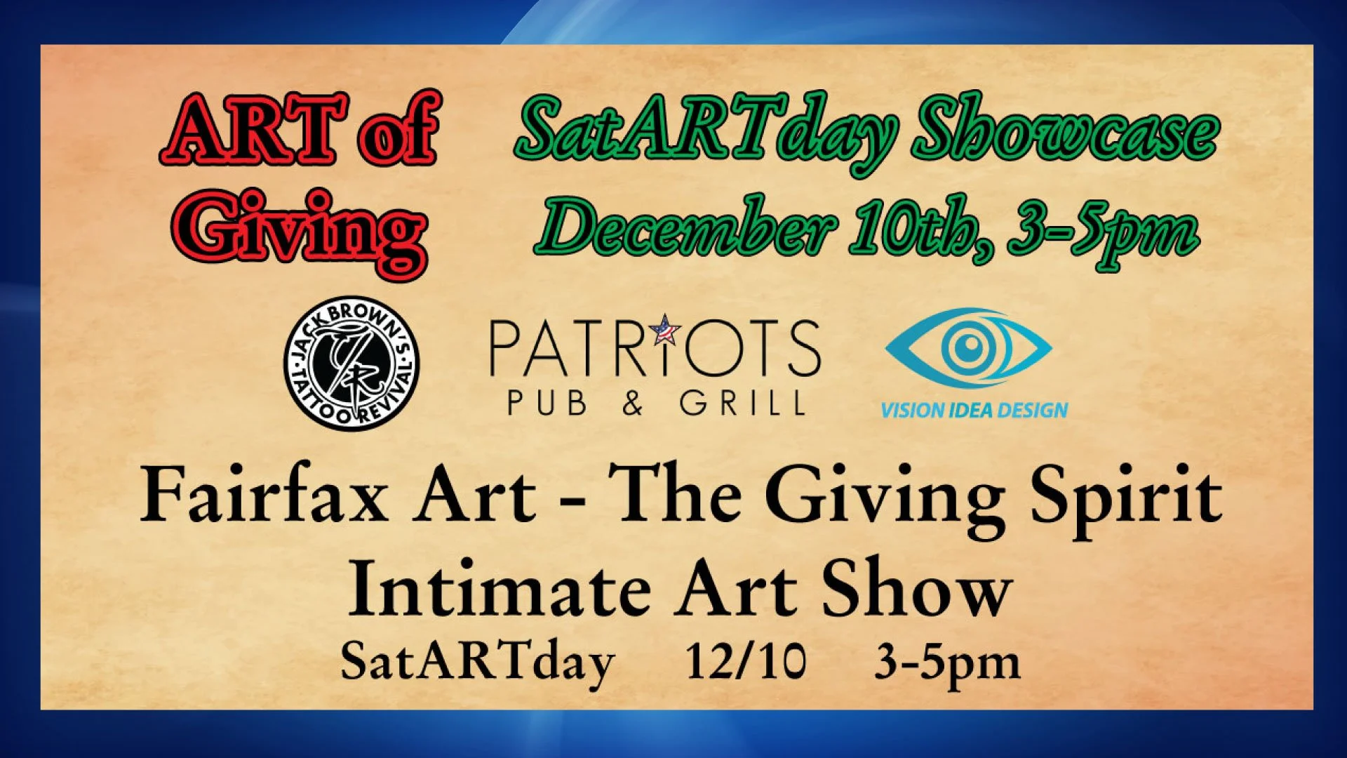 SatARTday Call for Artists - The Giving Spirit