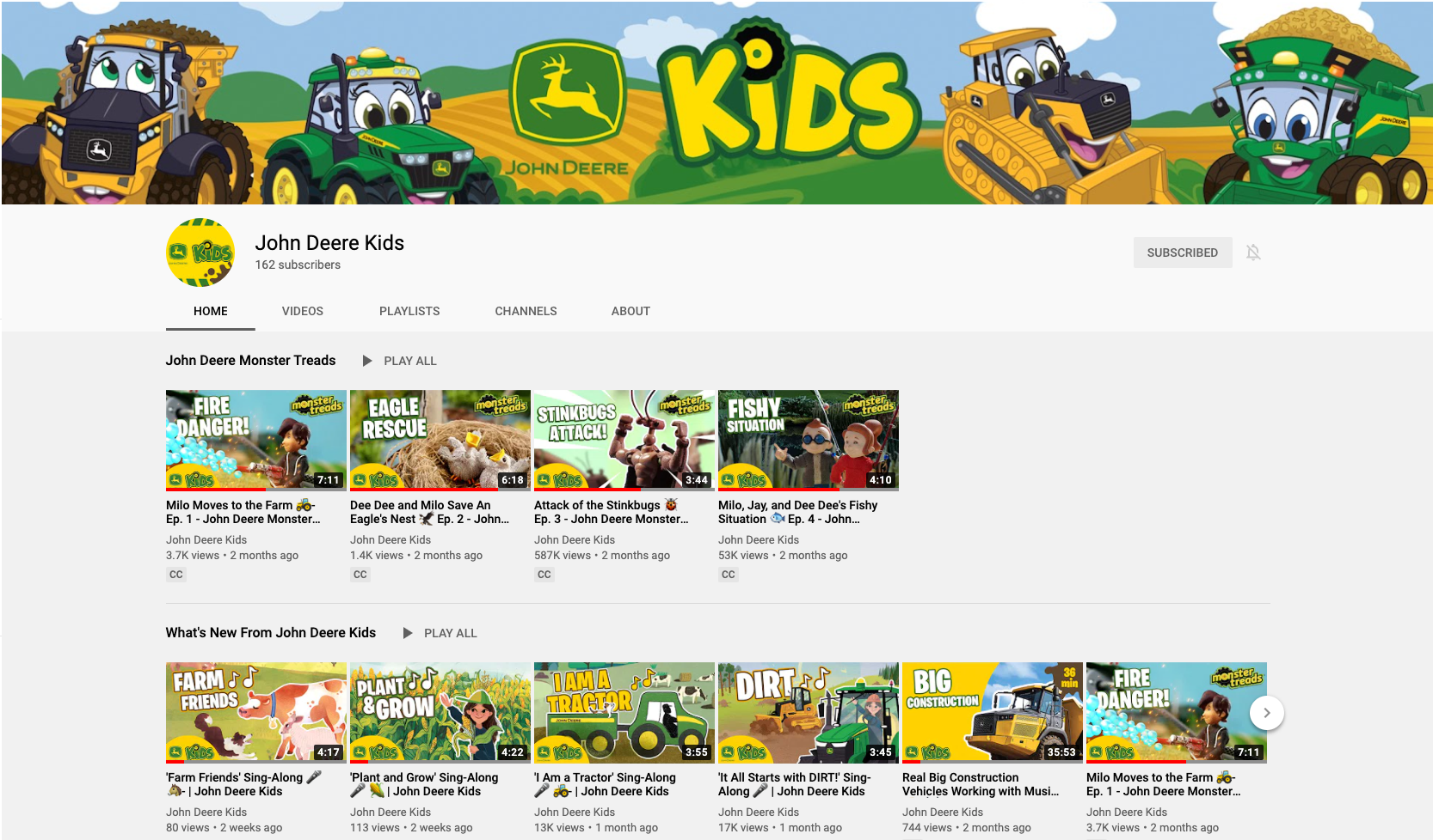 John Deere Kids YouTube Channel