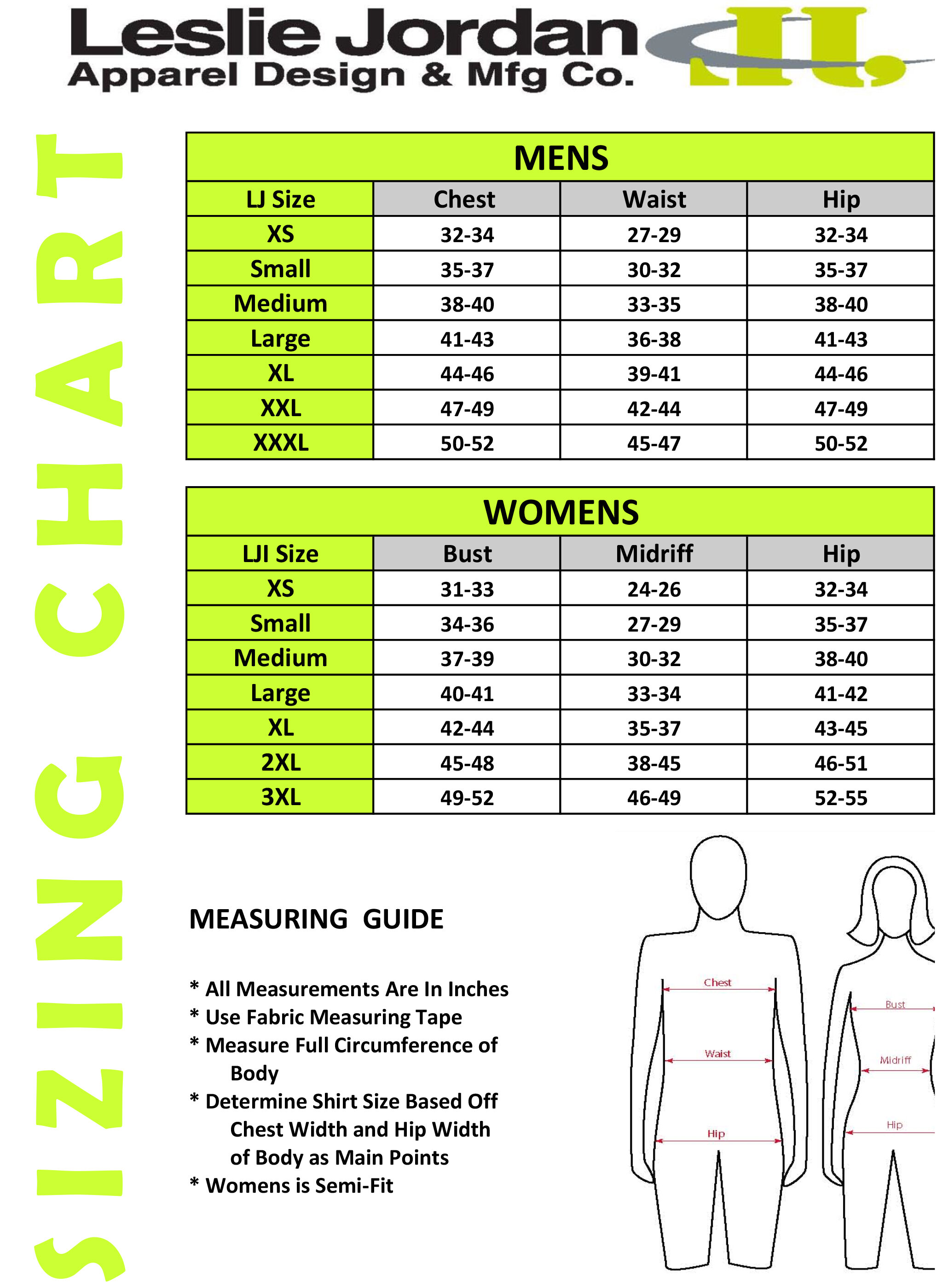 jordan size chart clothes