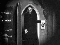 Nosferatu flicking a light switch on and off.