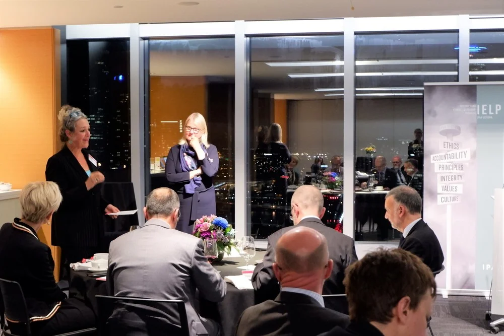 The Senior Executive IELP alumni participate in a guided discussion with Serena Lillywhite (TI Australia) and Louise Rolland (EY).