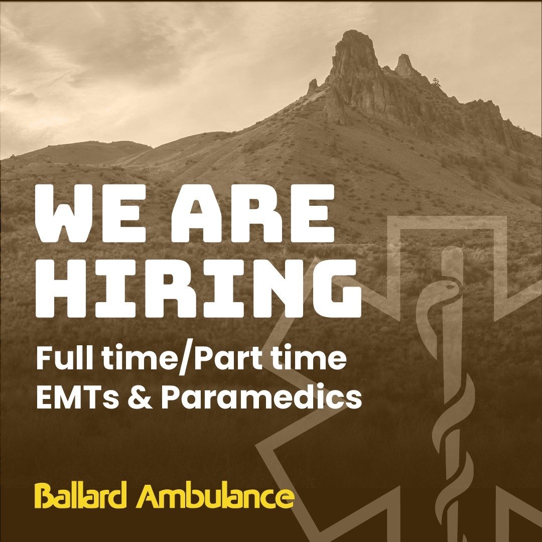 Come join the team! We are looking for full time/part time EMTs &amp; Paramedics to become a part of 57 years of serving the community with exceptional medical care.

Apply today https://www.ballardambulance.com/employment

#hiring #jobs #nowhiring #