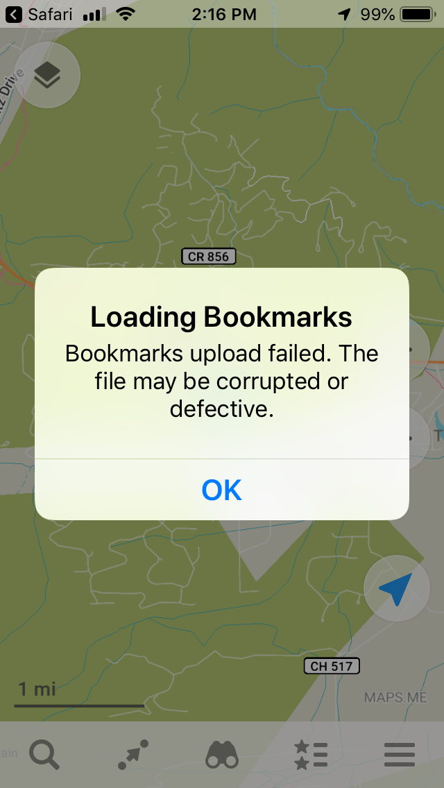 Image 7: Screen when it hasn’t worked correctly. If so, uninstall the Maps.Me application and start the steps again.