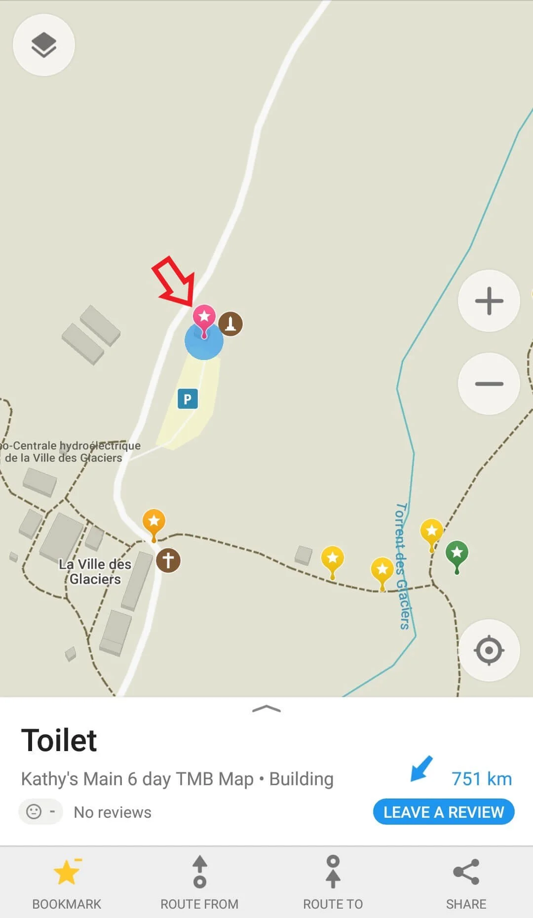 Image 11: Example of toilet located on map