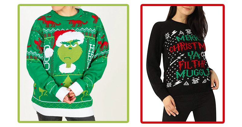 Mens Threadbare Crew Neck Graphic Print Funny Christmas Sweatshirt Xmas Jumper
