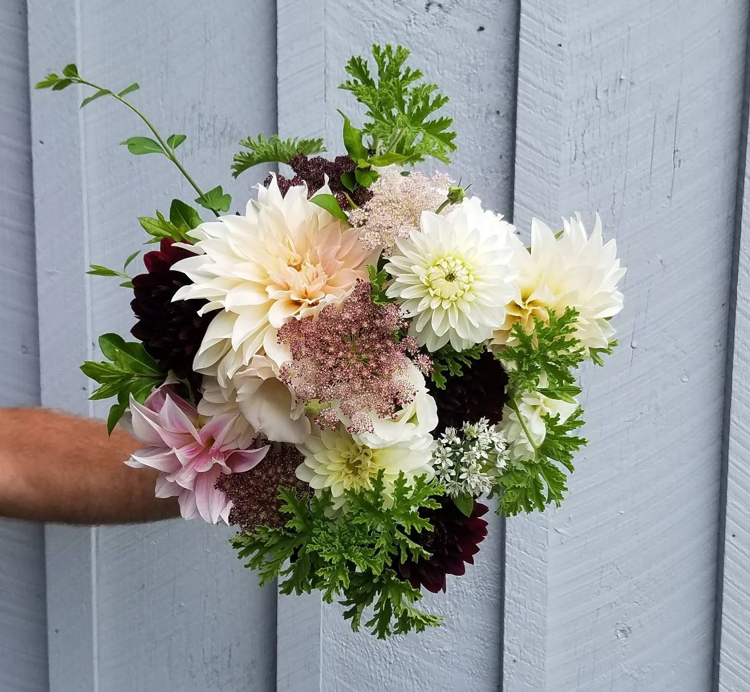 bridal.bouquet.dahlias.scented.geranium.foliage.jpg