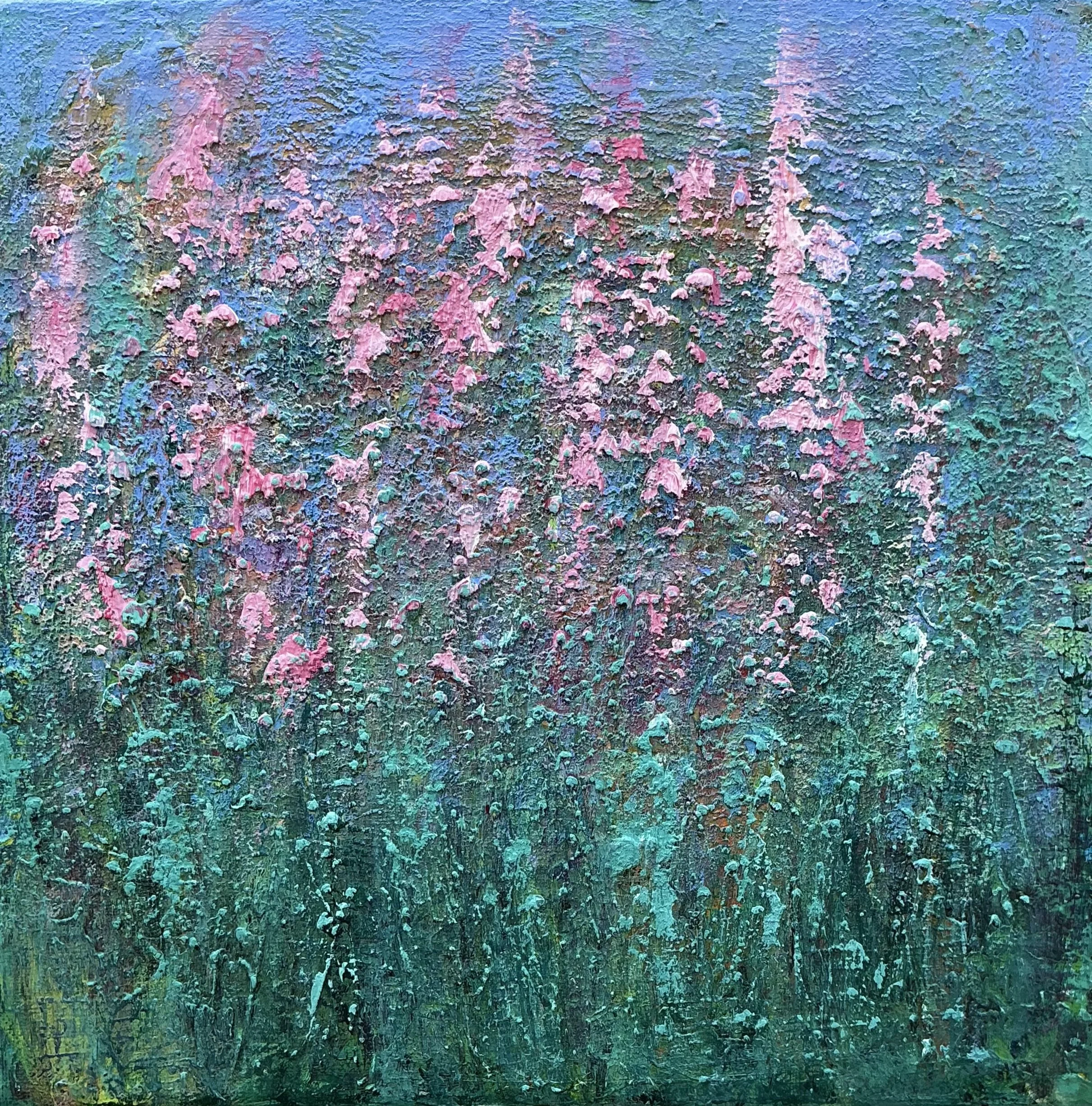  Acrylic on canvas, white floating frame  33 × 33 cm 