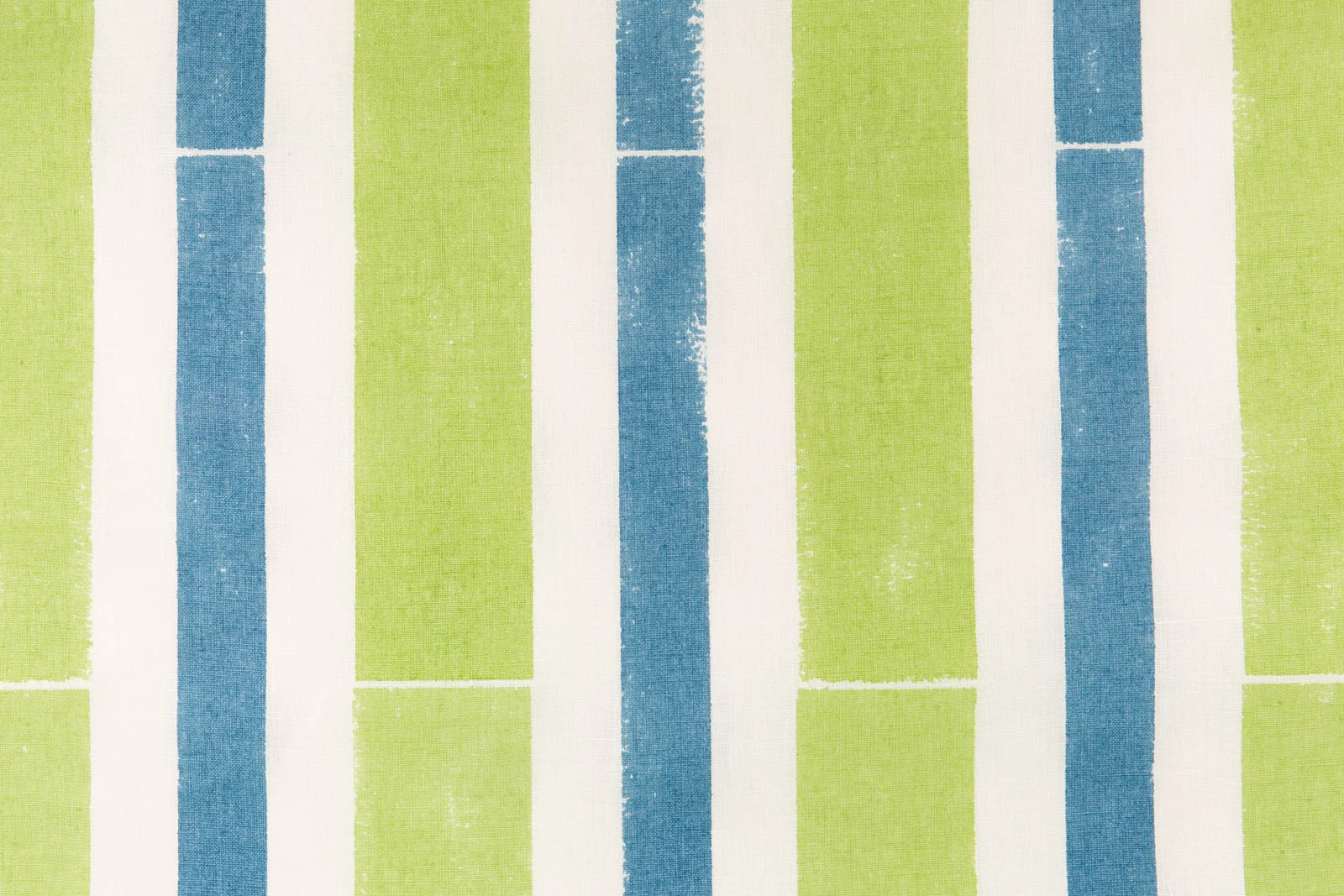 Blue and Green Pavilion Stripe Linen
