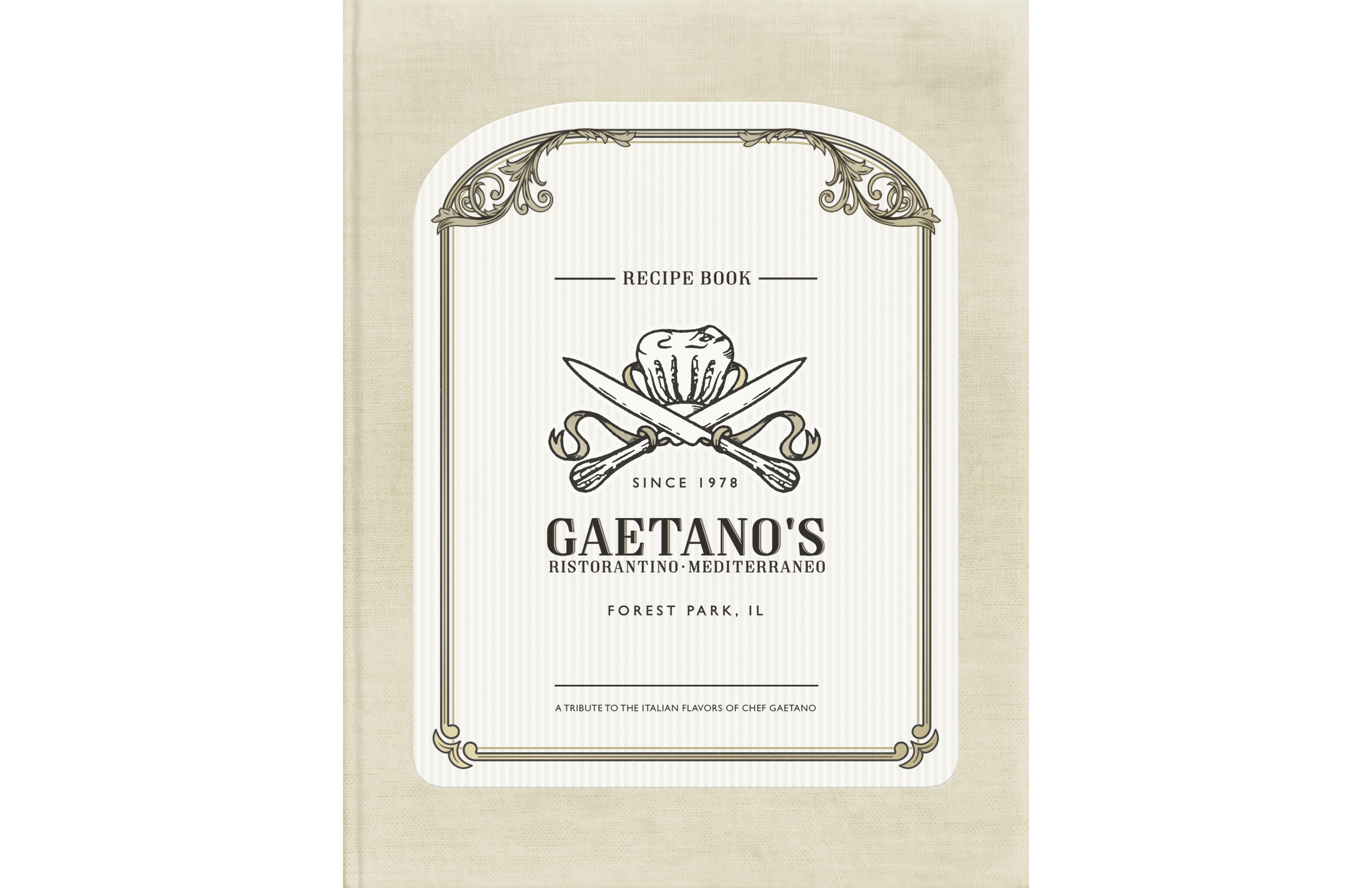 An illustrated logo was made to give the book cover a vintage look.