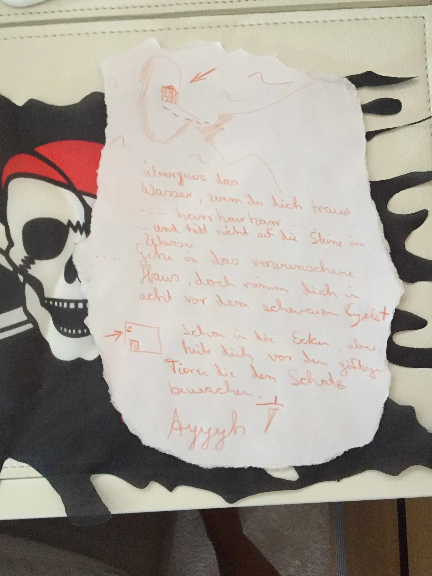 Die Kinder suchen einen Piratenschatz