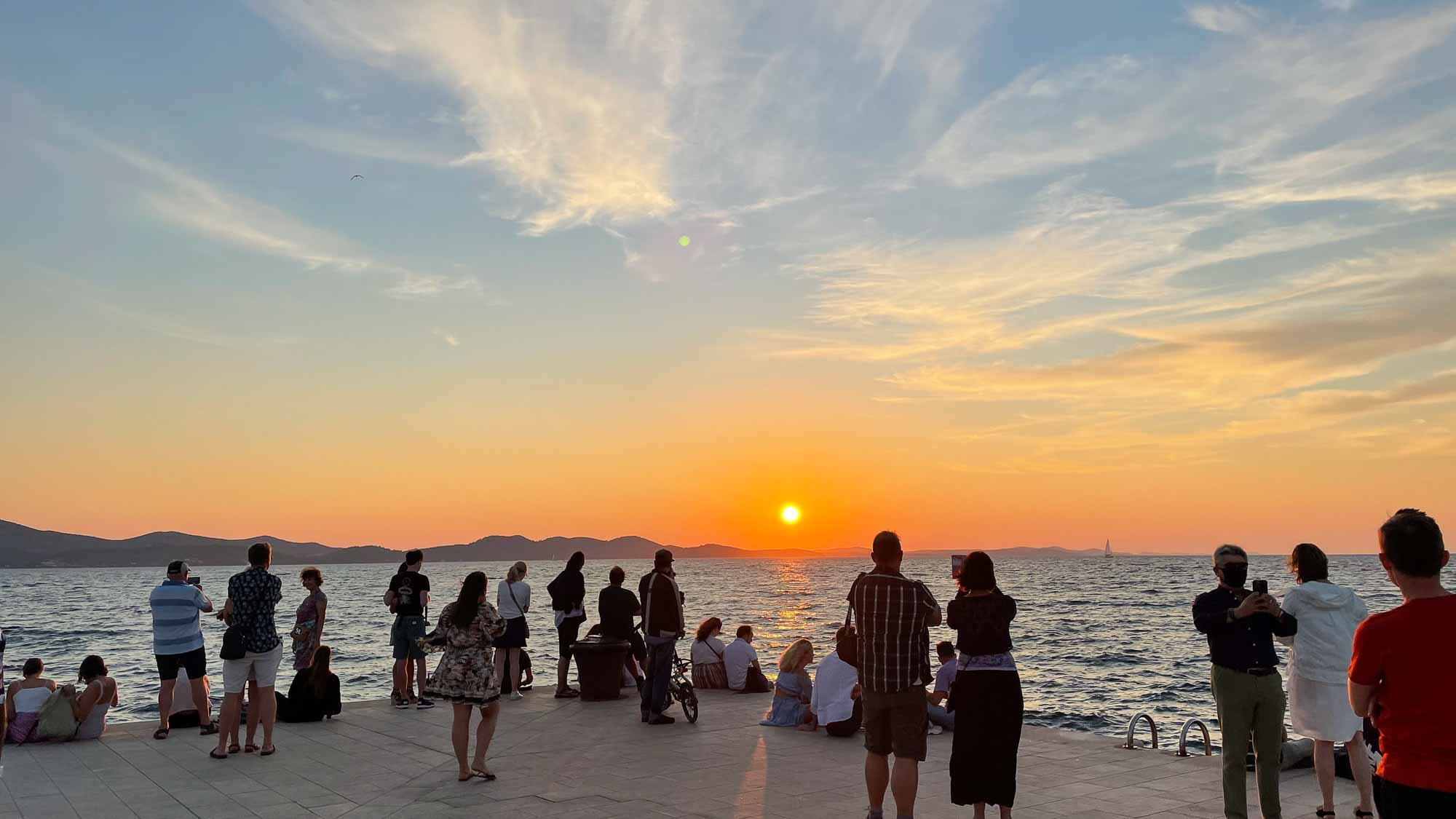 In Zadar wird der Sonnenuntergang von den Klängen einer Meeresorgel begleitet