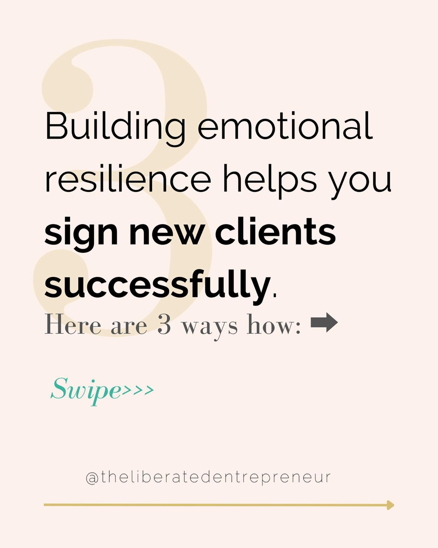 ⬇️Boosting Your Emotional Resilience to Successfully Sign New Clients ⬇️

⚡️It solidifies your confidence and self-belief: 

Building your capacity to hold ALL of your emotions boosts your emotional resilience and THAT cultivates more self-confidence