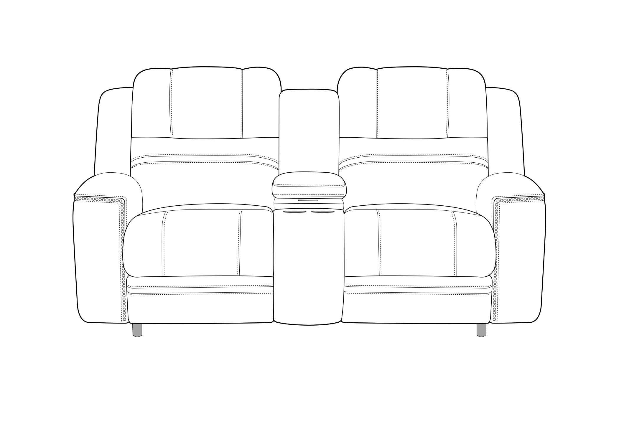  76335 Dual Power Reclining Console Loveseat 