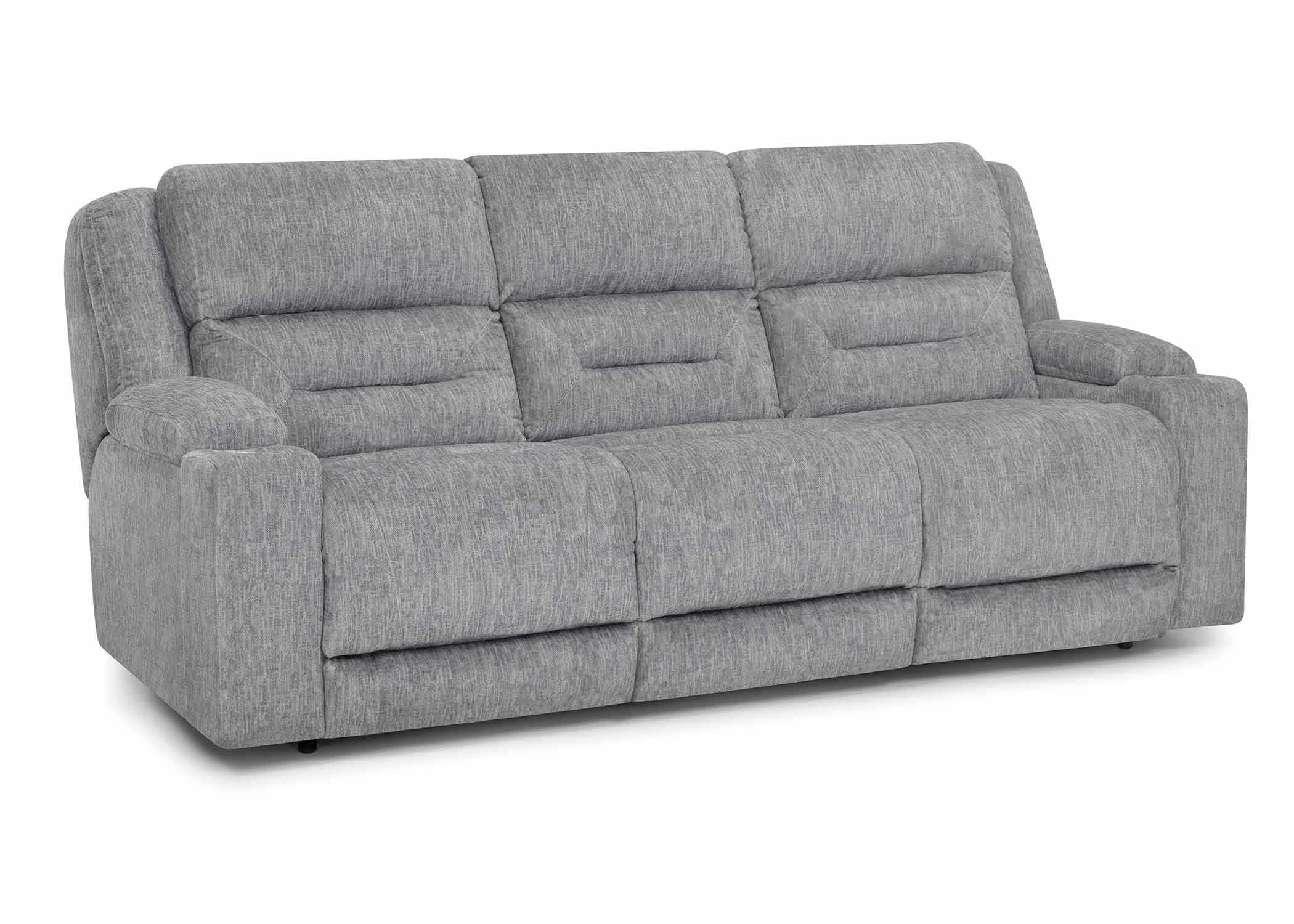 65247 Ace Reclining Sofa in 1015-06 Plush Gray - Angled 