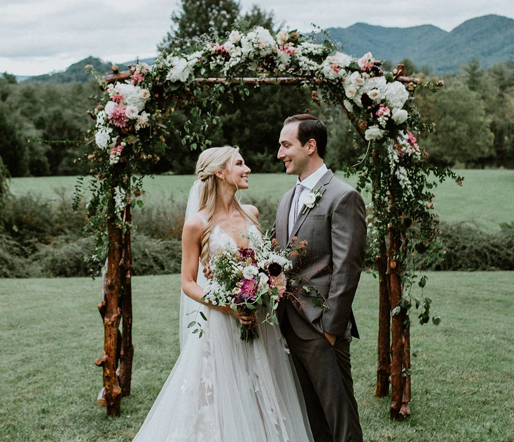 Urban Farm Girl Flowers can handle all your floral wedding decor needs from a beautiful bridal bouquet to a ceremony arch or ceremony arbor that will make your day look beautiful. Photo © Folk and Wayfarer http://folkandwayfarer.com/