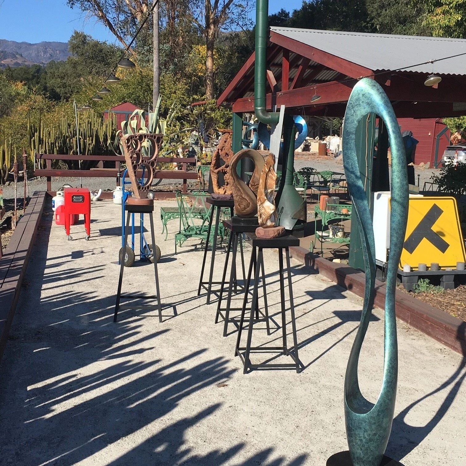  Sculpture evacuation zone in the bocce court 