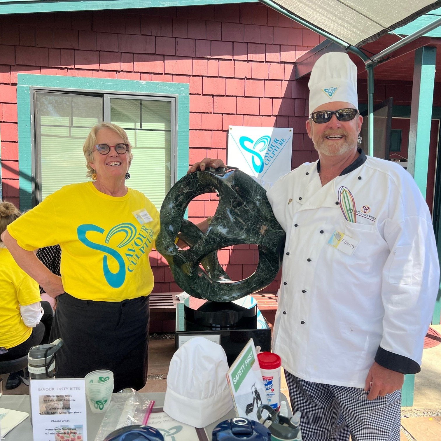   T Barny and wife Melinda are ready to serve tasty treats  