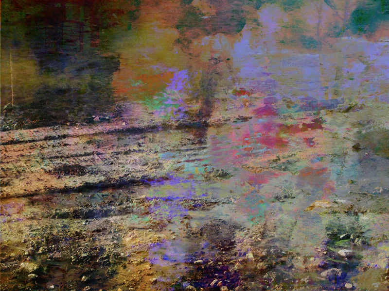 Broken Landscapes: Stagnant #2, oil paint and archival ink on board, 36” x 48”, 2012