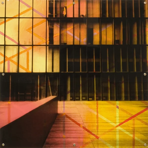 Mnemonic Structure 13 , oil paint on board and digital print on plexiglas, 42” x 42", 2008