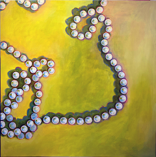 La Perle 3, oil on canvas, 66” x 66”, 2018