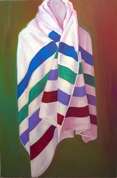 Ghost from the Past in a Coat of Many Colours, oil on board, 60” x 40”, 2018