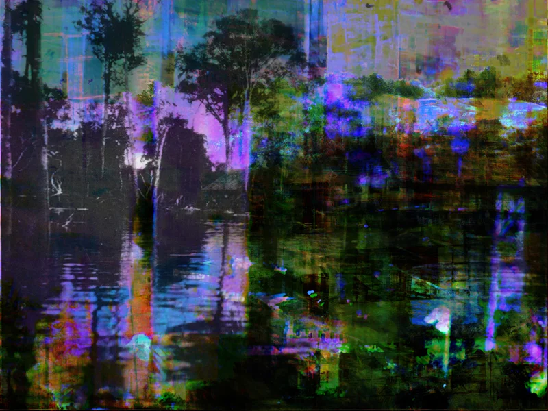Re: Development, Brunei, oil paint and archival ink on disband, 36” x 48”, 2011
