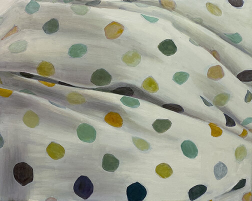 Floating around somewhere else, oil paint on board, 24” x 30”, 2019.