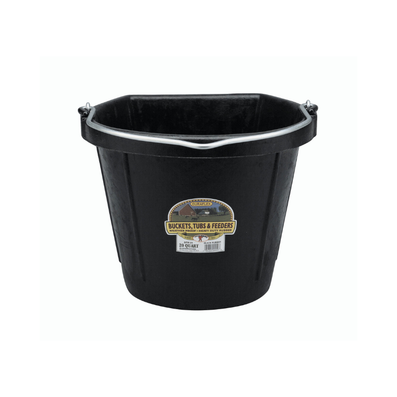DuraFlex 20 Quart Flat Back Rubber Bucket