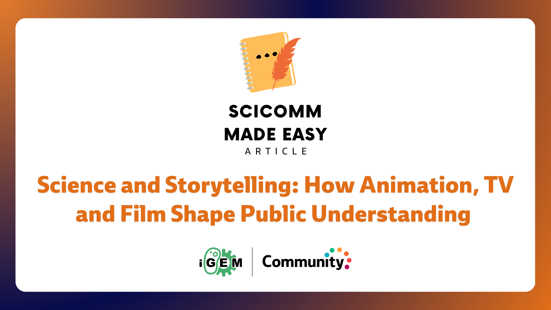 Science and Storytelling: How Animation, TV and Film Shape Public Understanding 