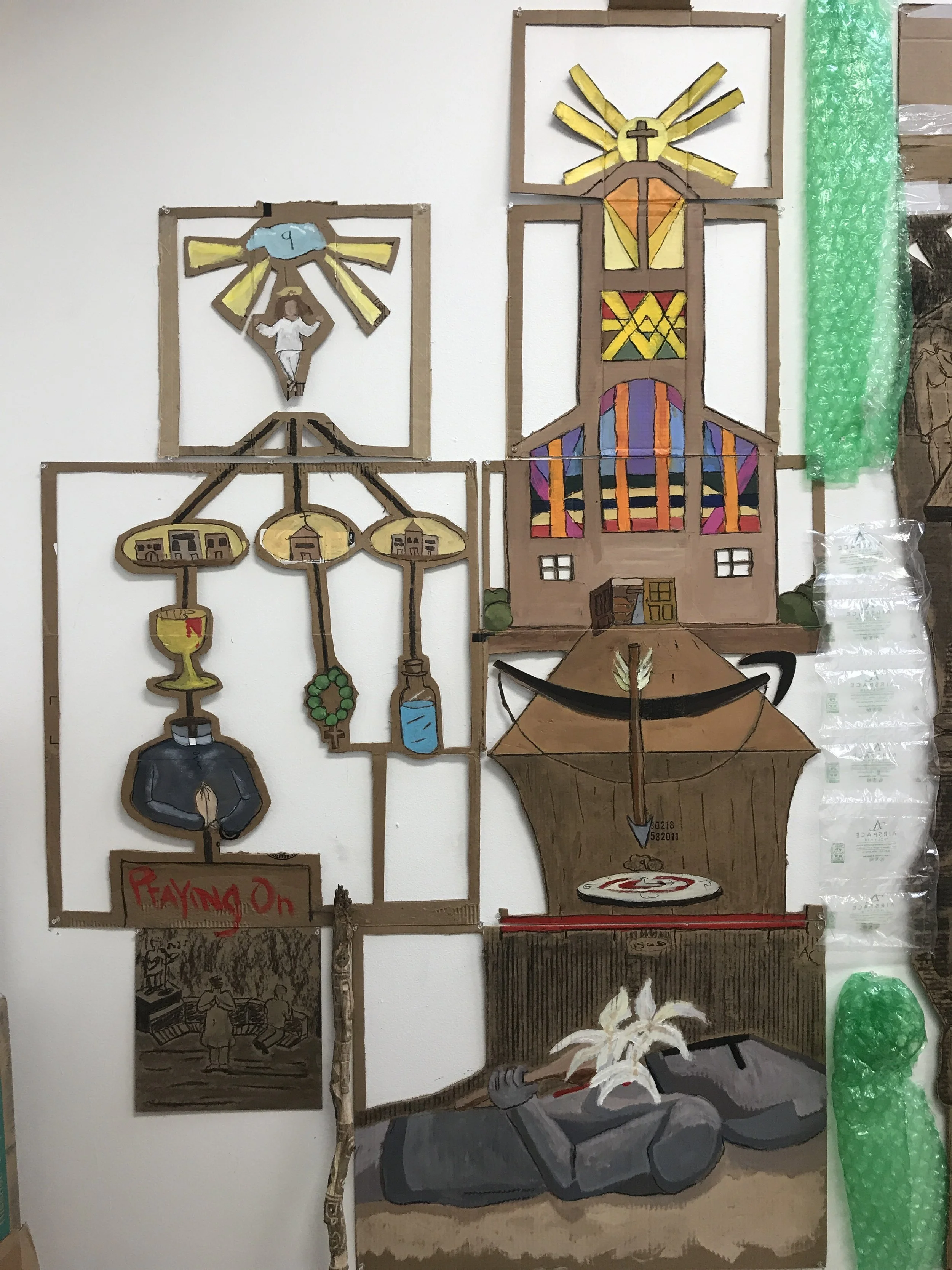 A Common King (Detail 2)A representation of the negative hierarchical scale and activities that occurs in religion.