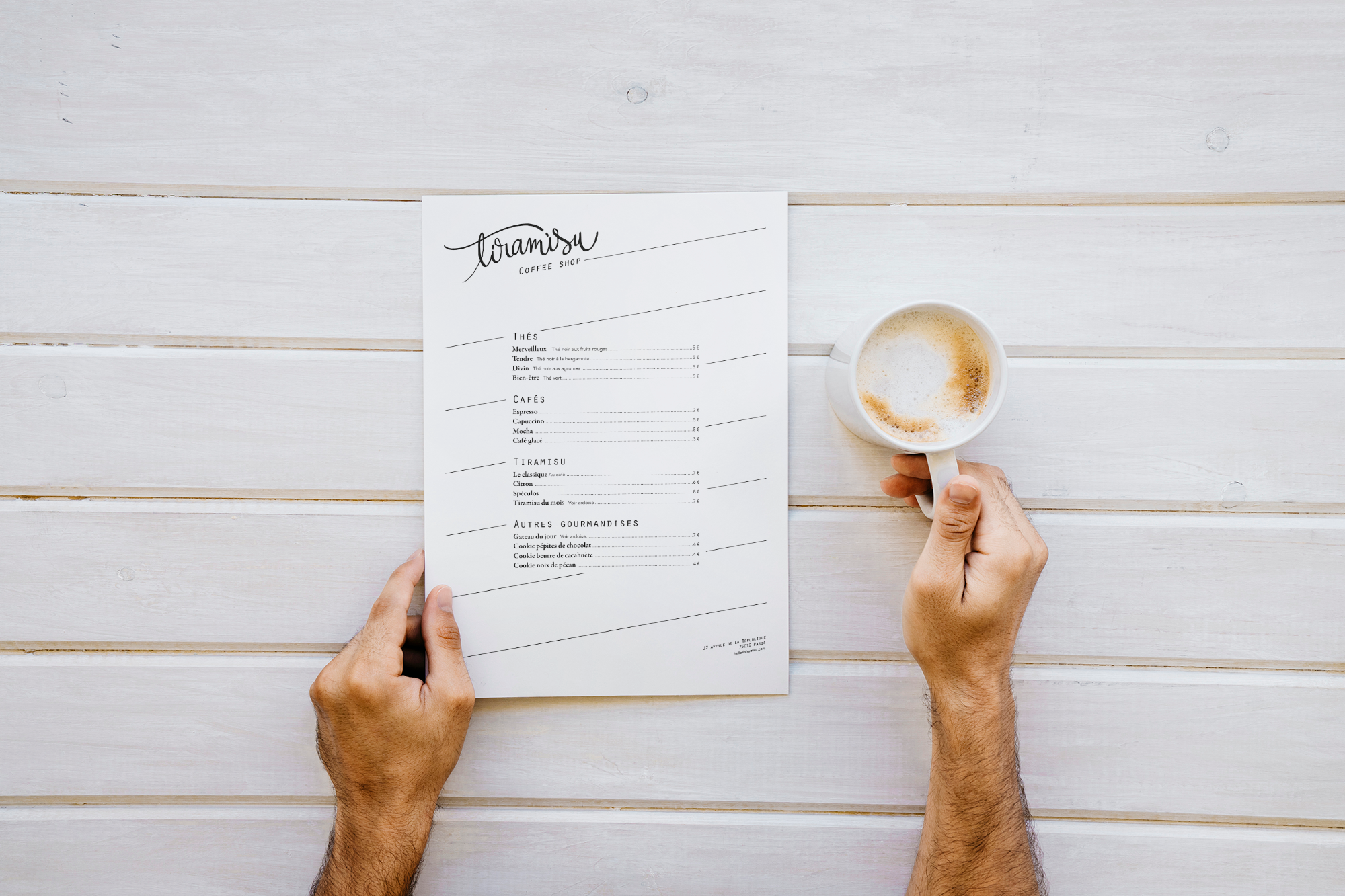 Identité visuelle café de quartier - Menu du jour minimaliste