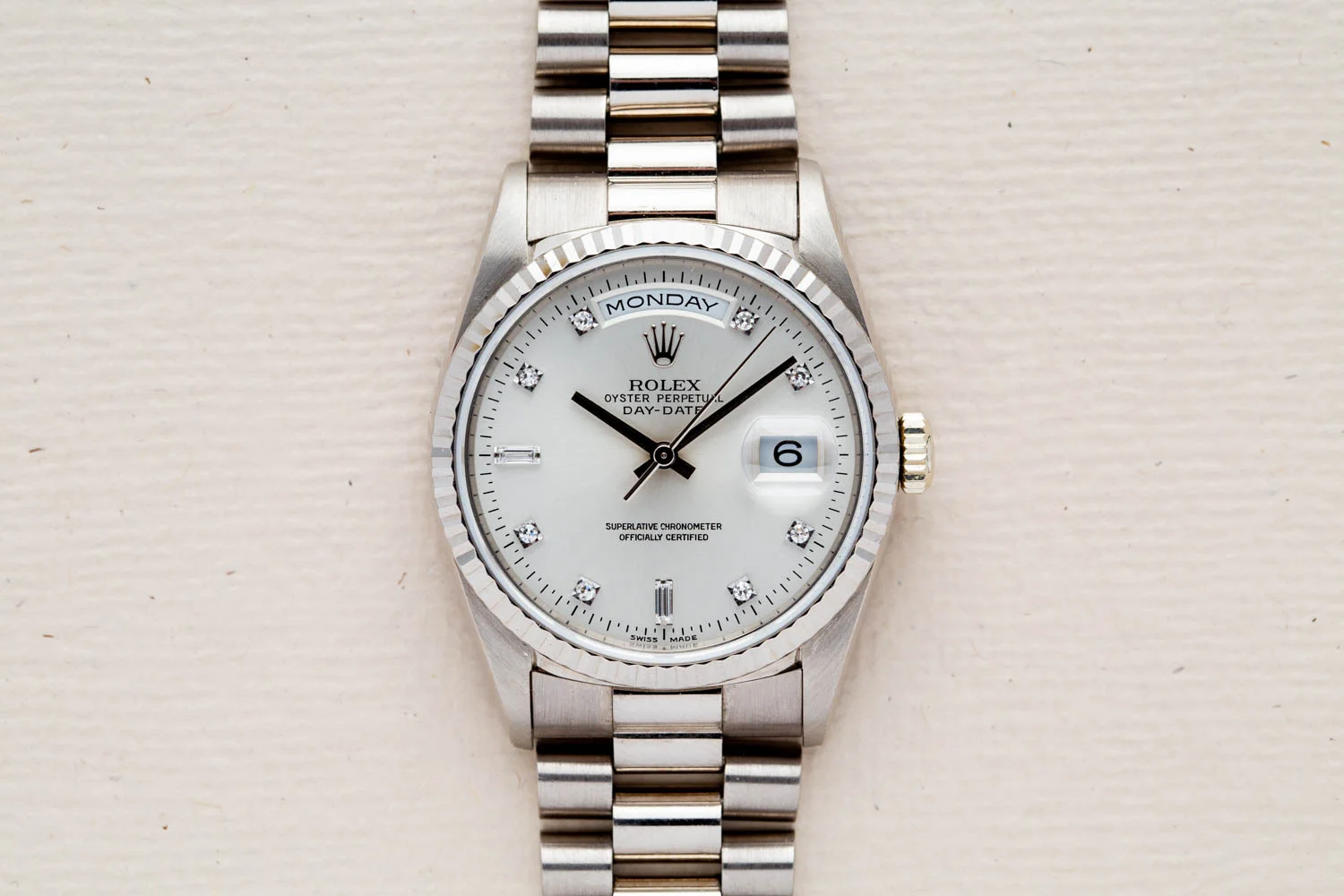 1995 Rolex Day Date 18239 Diamond Dial 