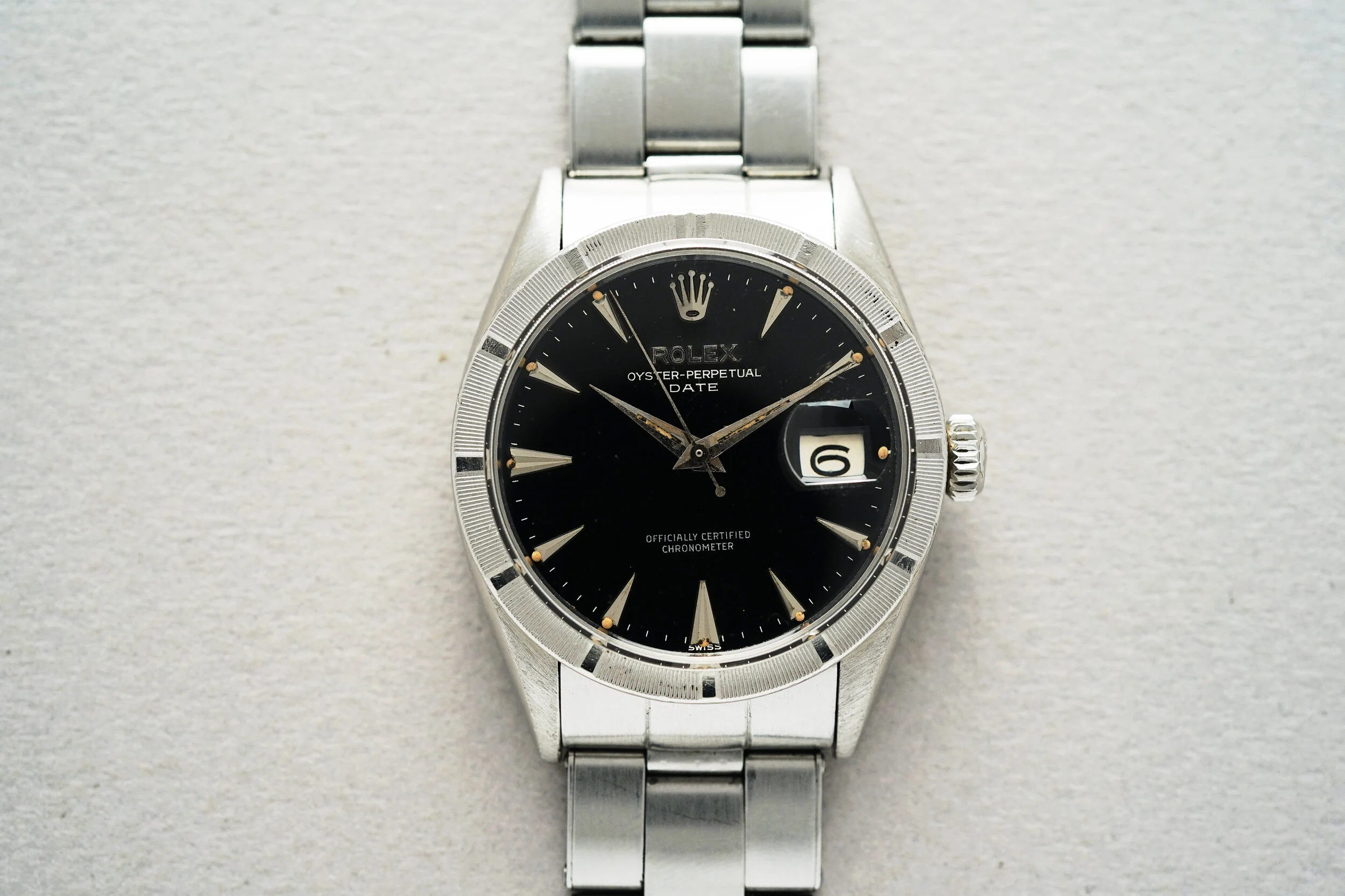 1958 ROLEX OP DATE 6535 GILT WITH BOX AND PAPERS — Lancy Aire