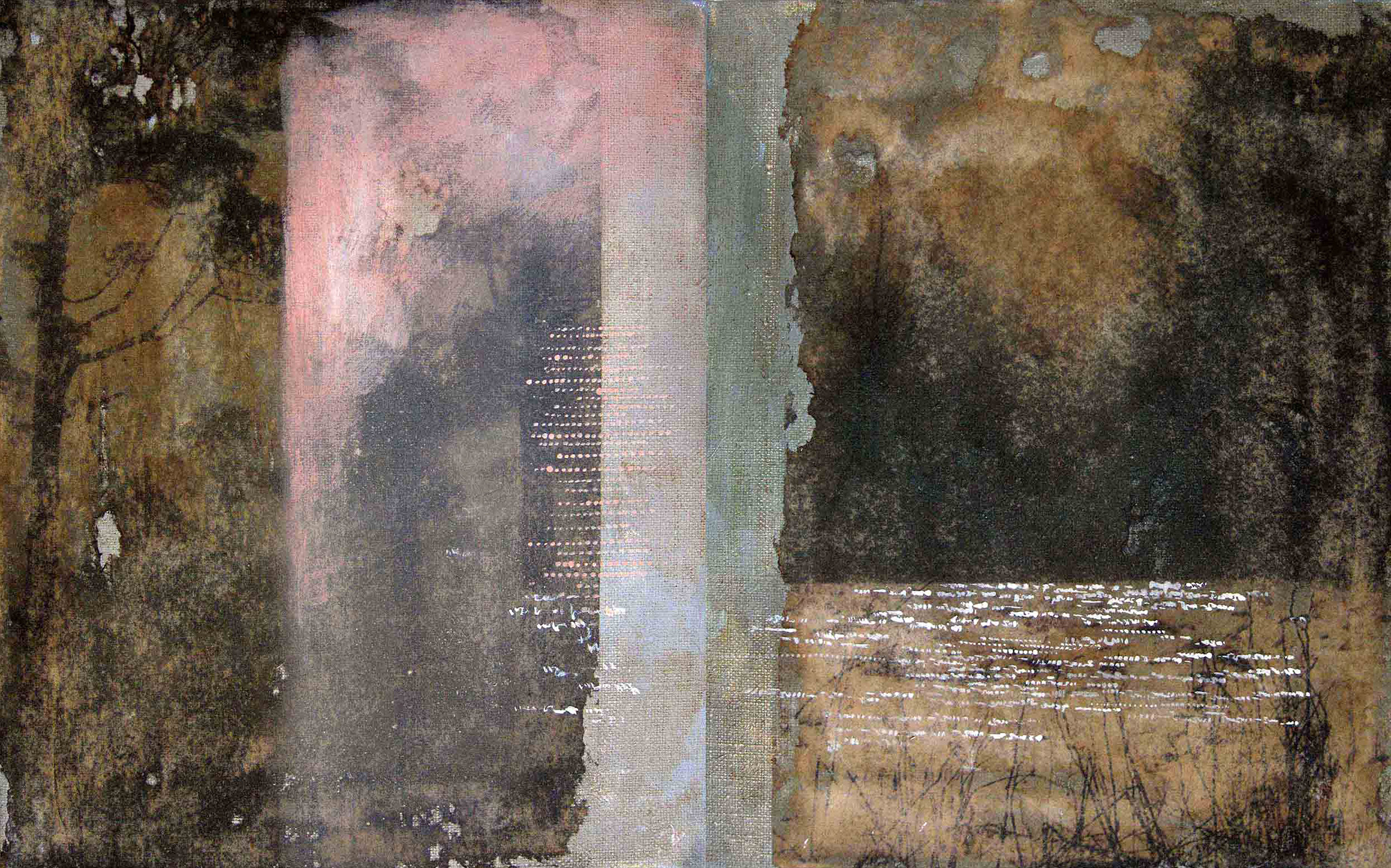  Between the trees #3 Mixed media on canvas 80 x 125 cm 