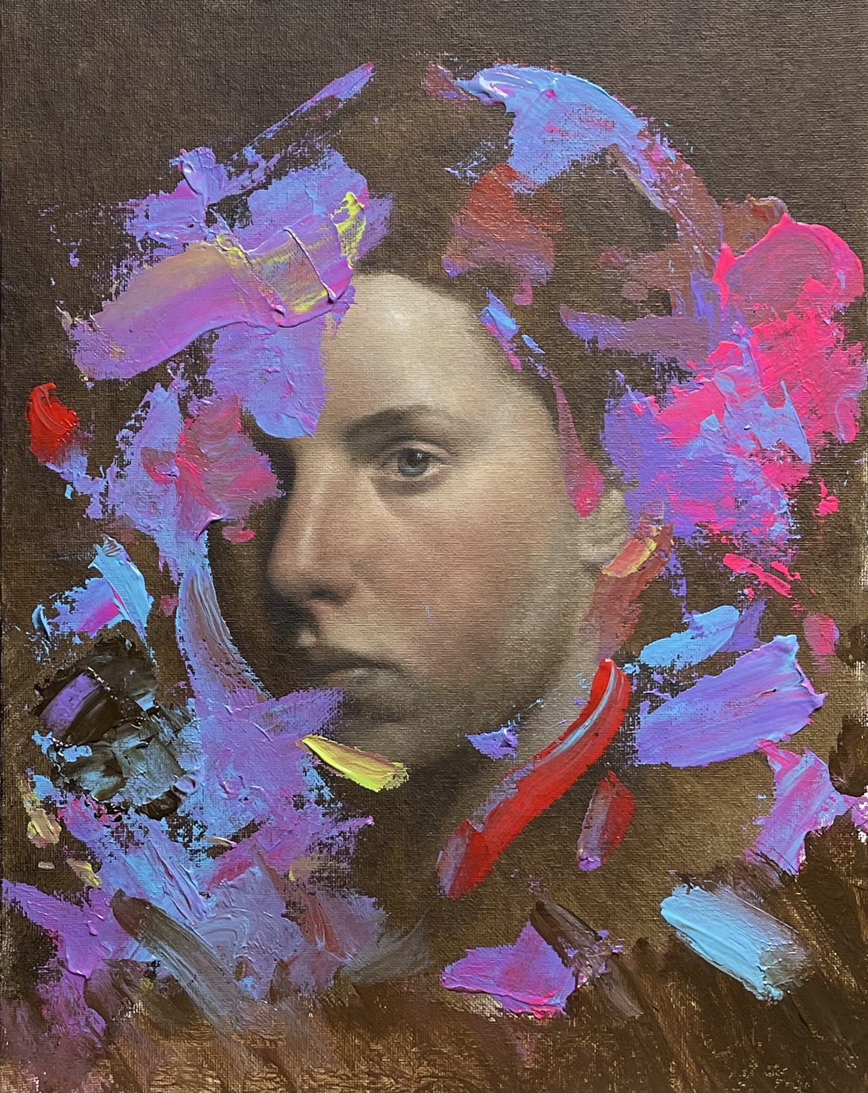 Broken Color, Oil, and Acrylic on Canvas Panel, 2021, 11” x 14”