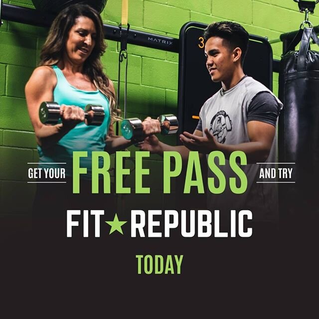 Get your FREE pass and see what Fit Republic is all about! We&rsquo;d love to be picked for your team 💪💪
-
-
-
#fitrepublic #fiitnation #grouptraining #cardio #weighttraining #circuittraining #hydromassage #free #ad #offers #gymlife #workout #healt