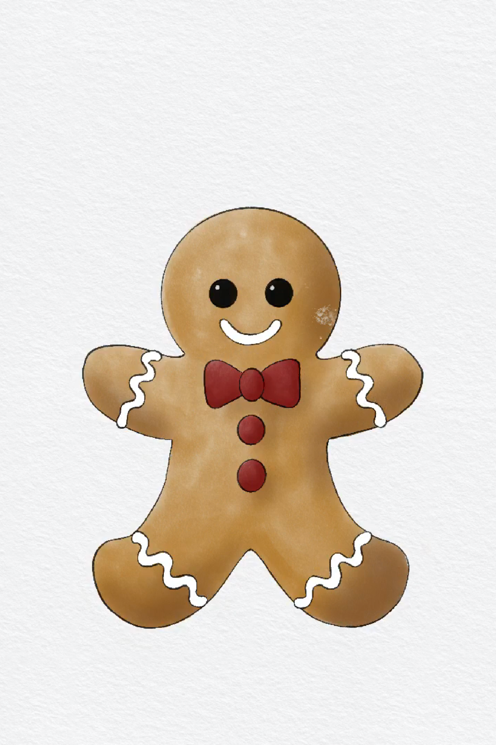 Watercolor Gingerbread Man Step 3