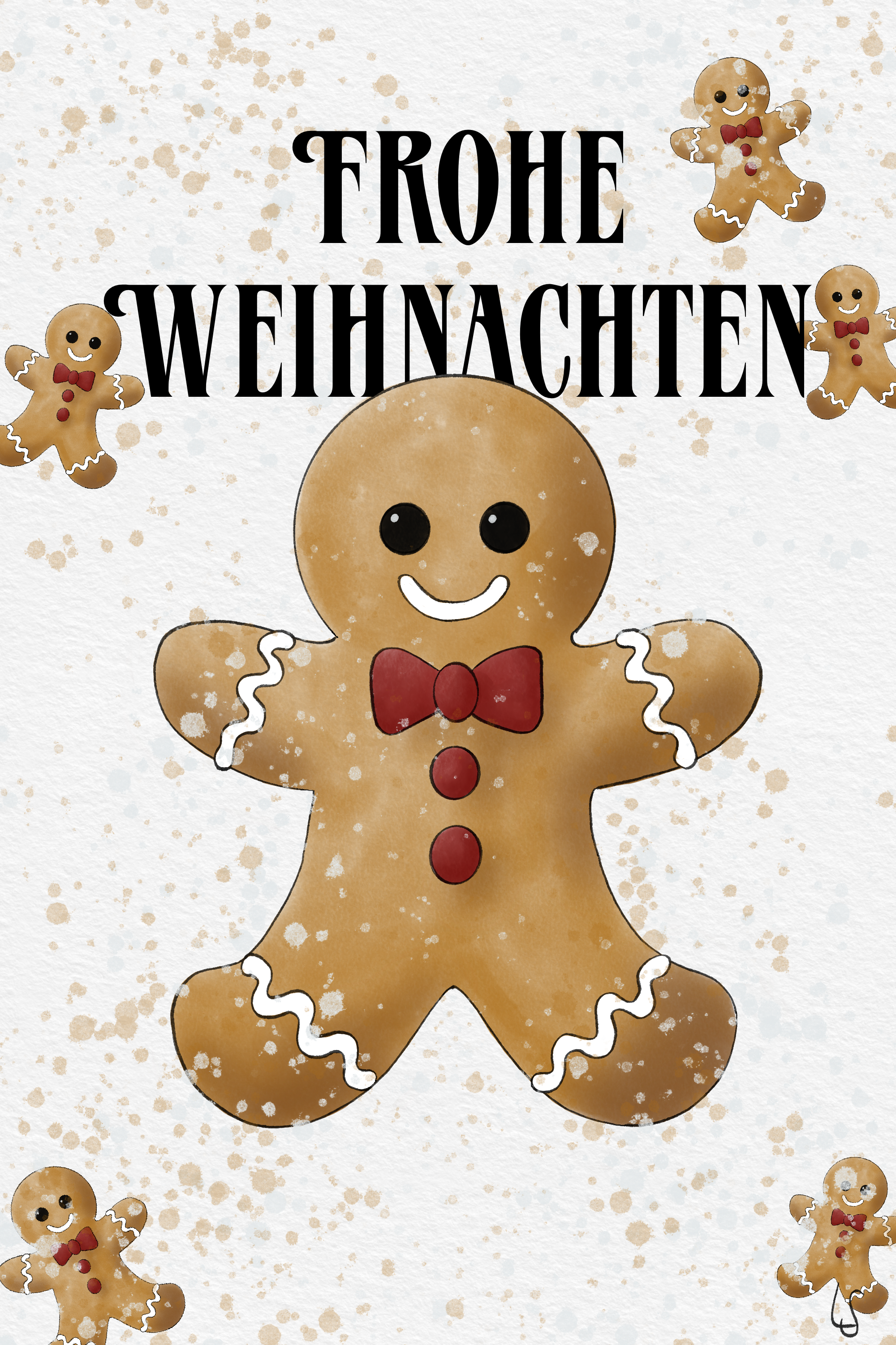 Weihnachtskarte mit Wasserfarbe auf dem iPad