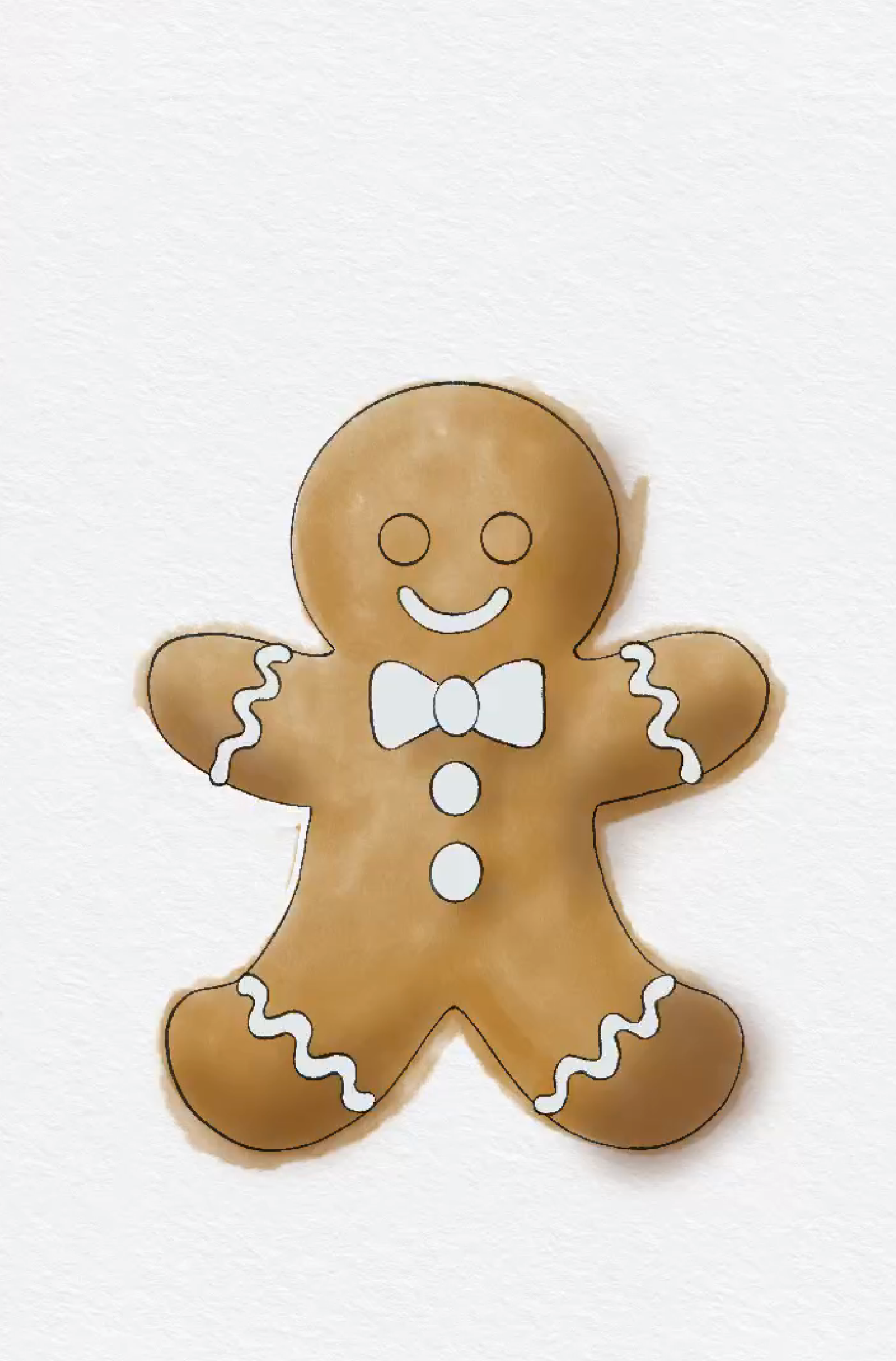 Watercolor Gingerbread Man Step 2