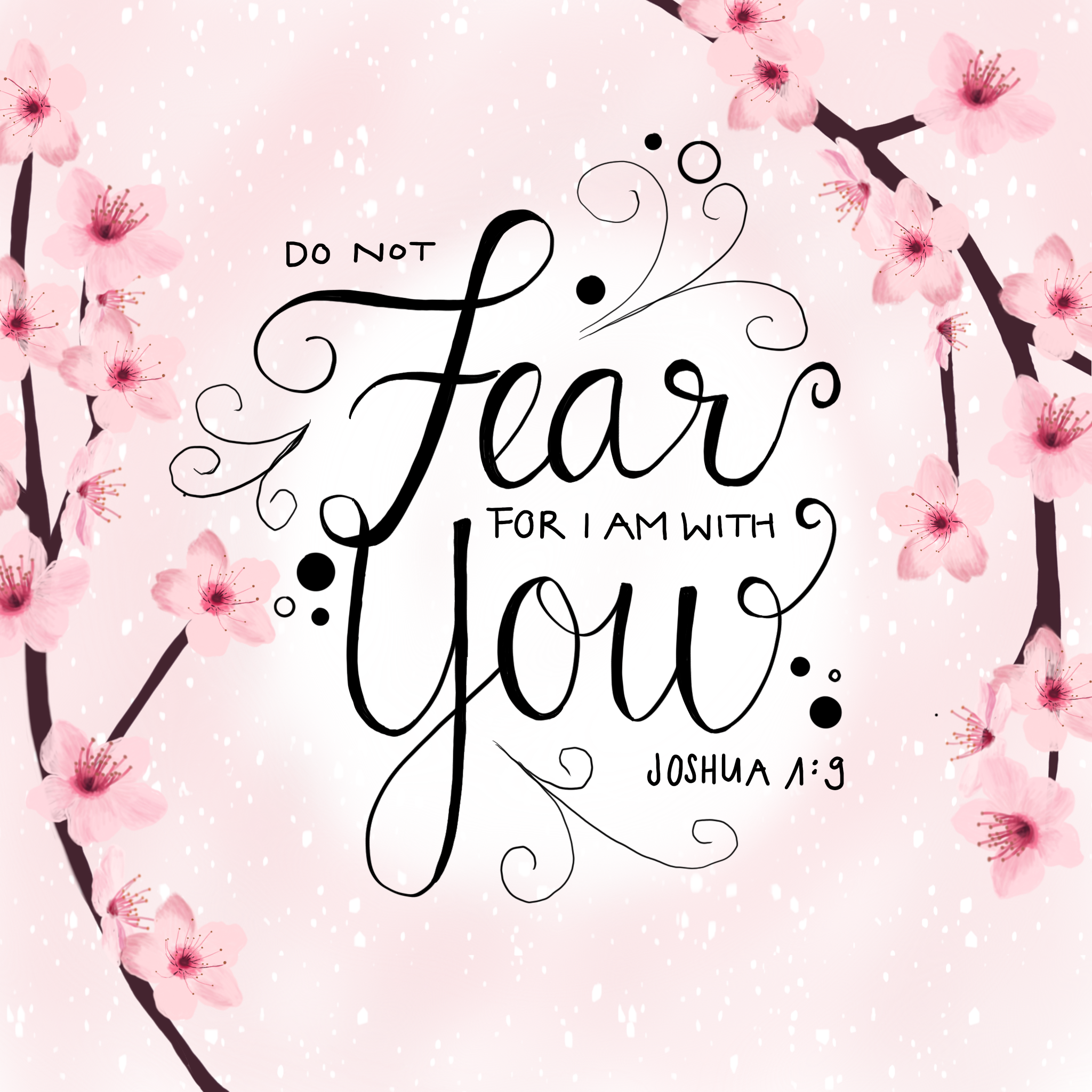Bibelvers Desing-Idee mit Kirschblüten