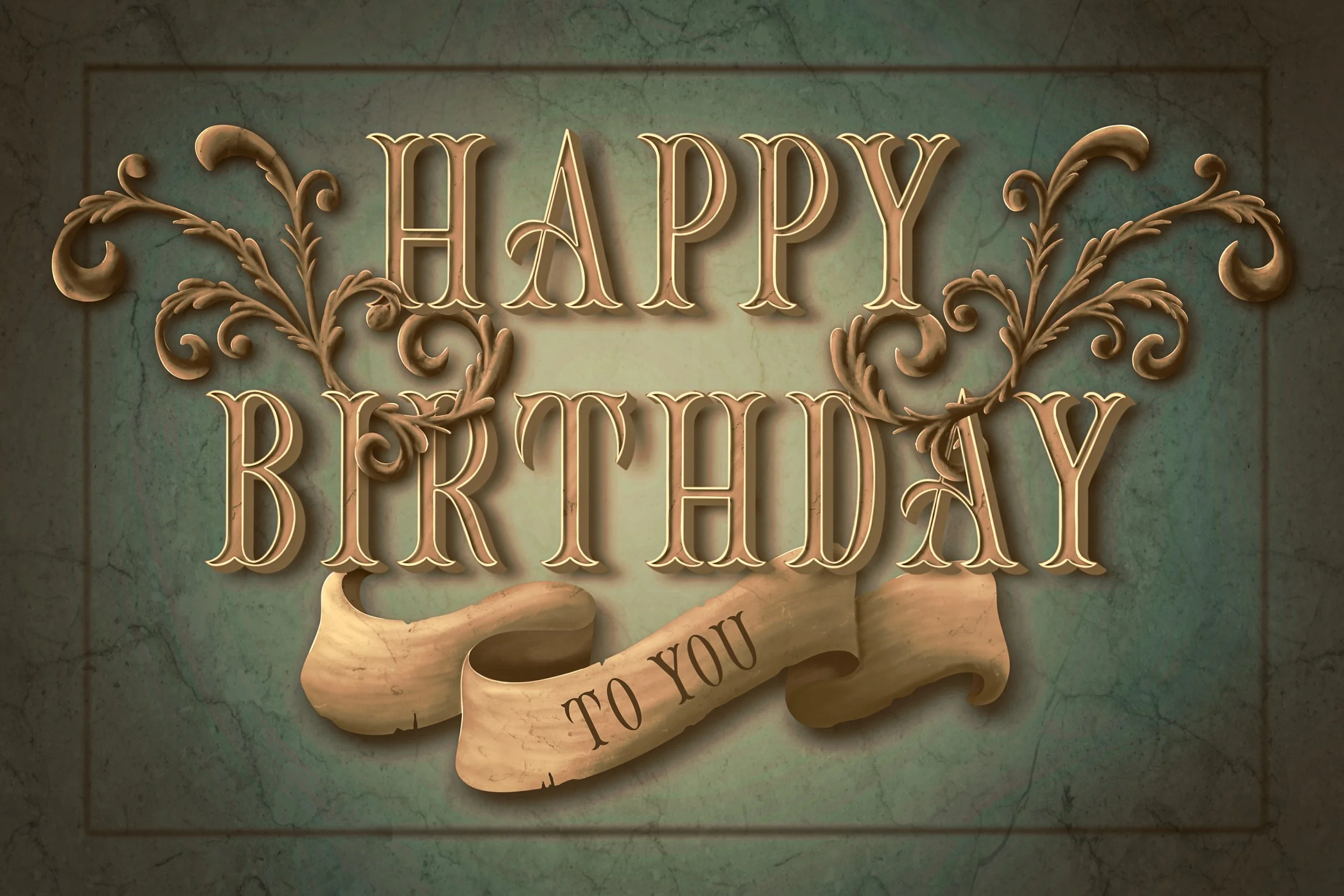 DIY Geburtstagskarte im Vintage-Stil mit Procreate