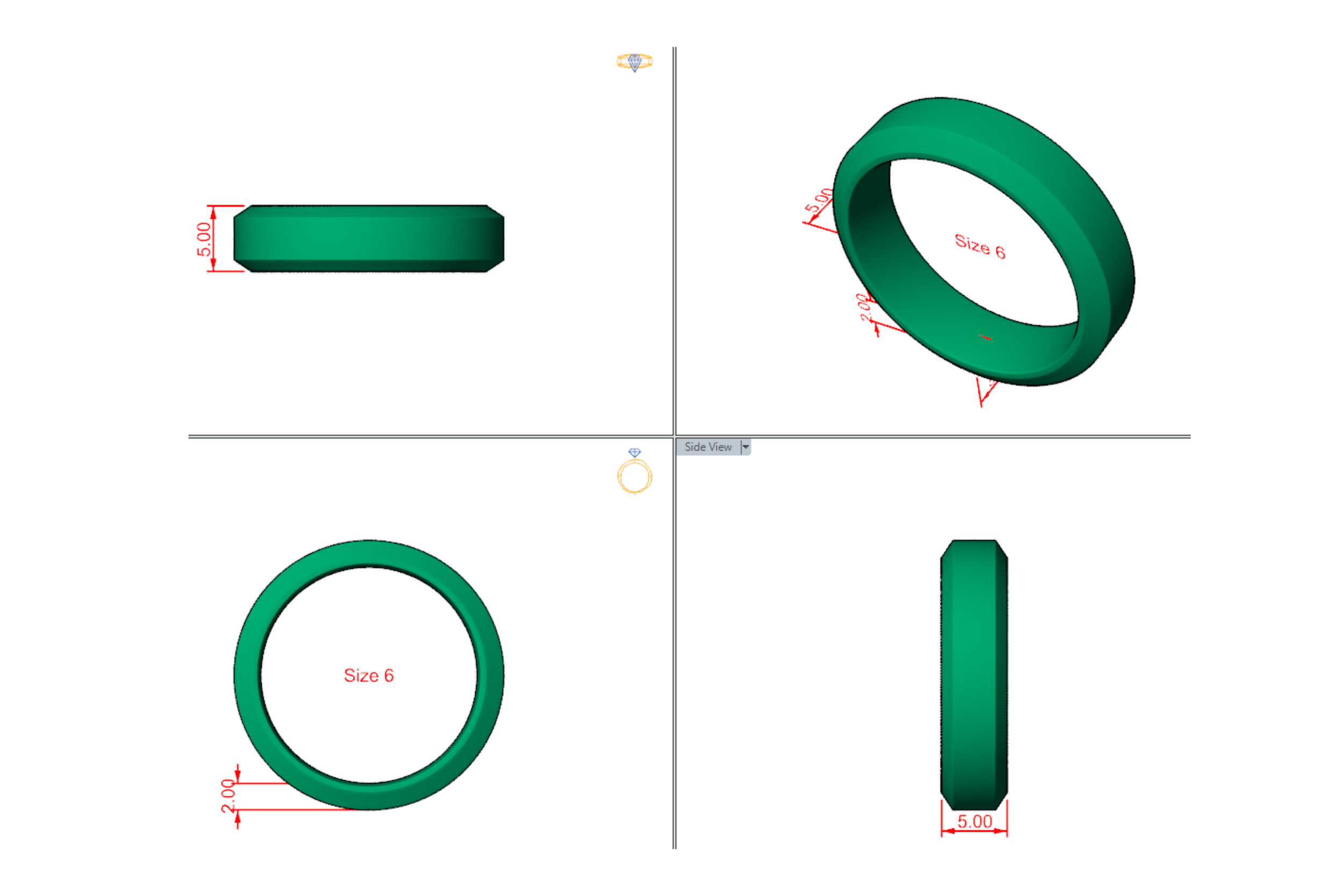 STL Jewelry File Mens Wedding Band Bevel Custom Design Jewelry CAD Designer