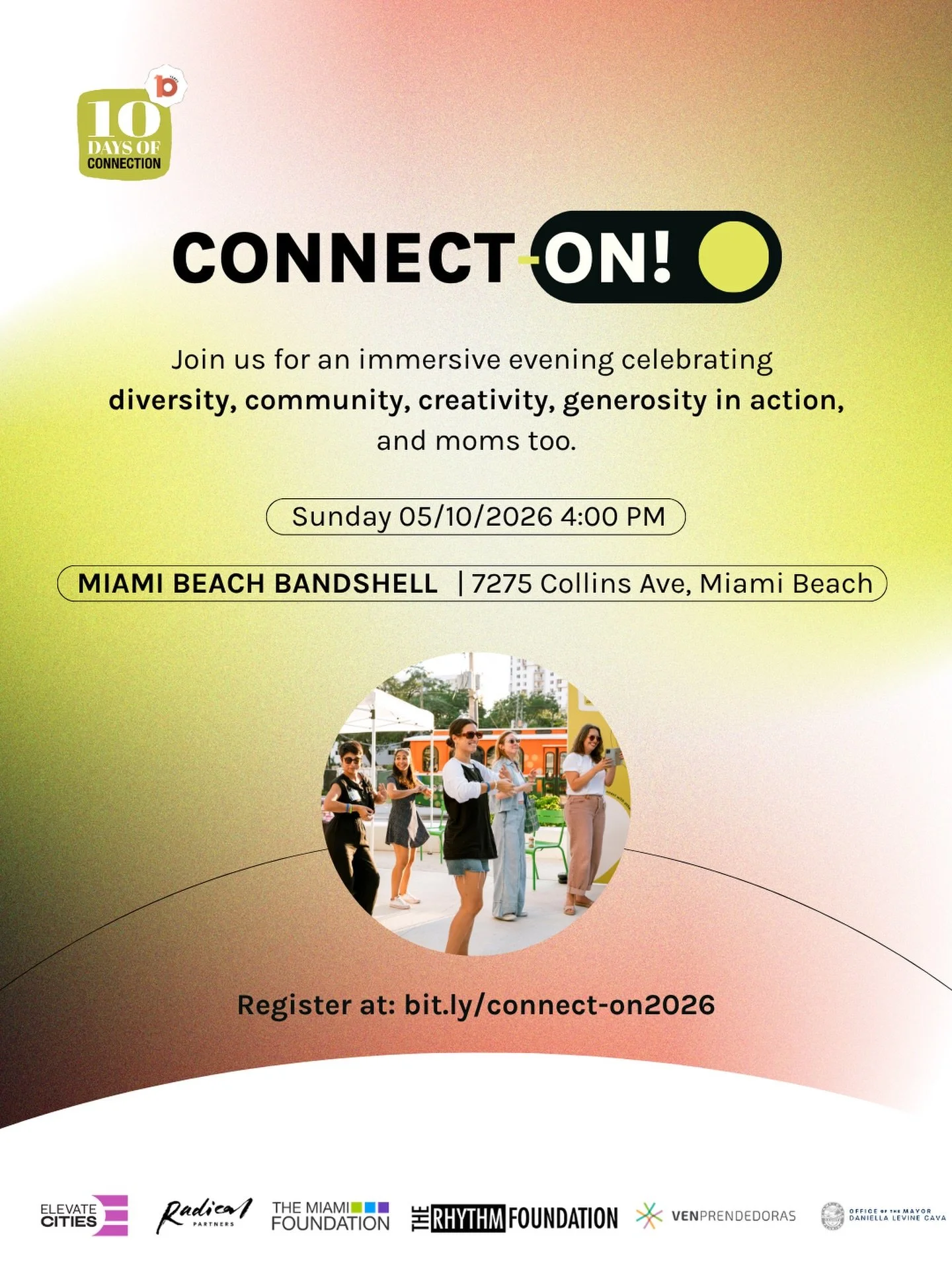 We&rsquo;re celebrating 10 YEARS of Connection at Connect-On 🎉.

Join us for a special @10daysofconnection celebration filled with music, art, and local vendors, all coming together to create something for you, your mom, and our community.

✨ Music
